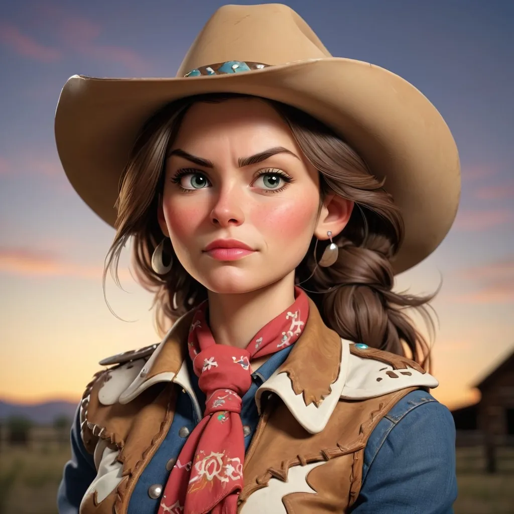 Prompt: A cowgirl