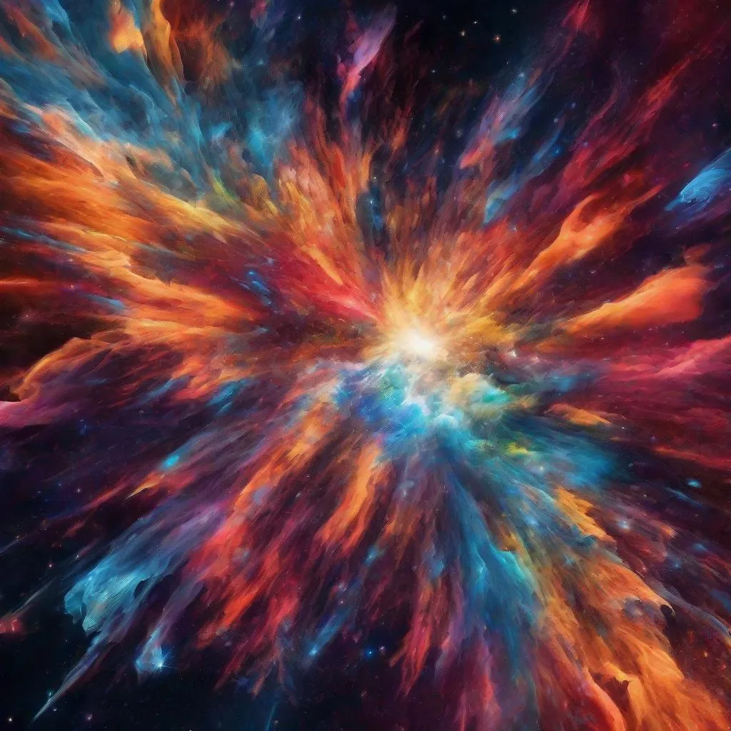 Prompt: An explosion of color in space