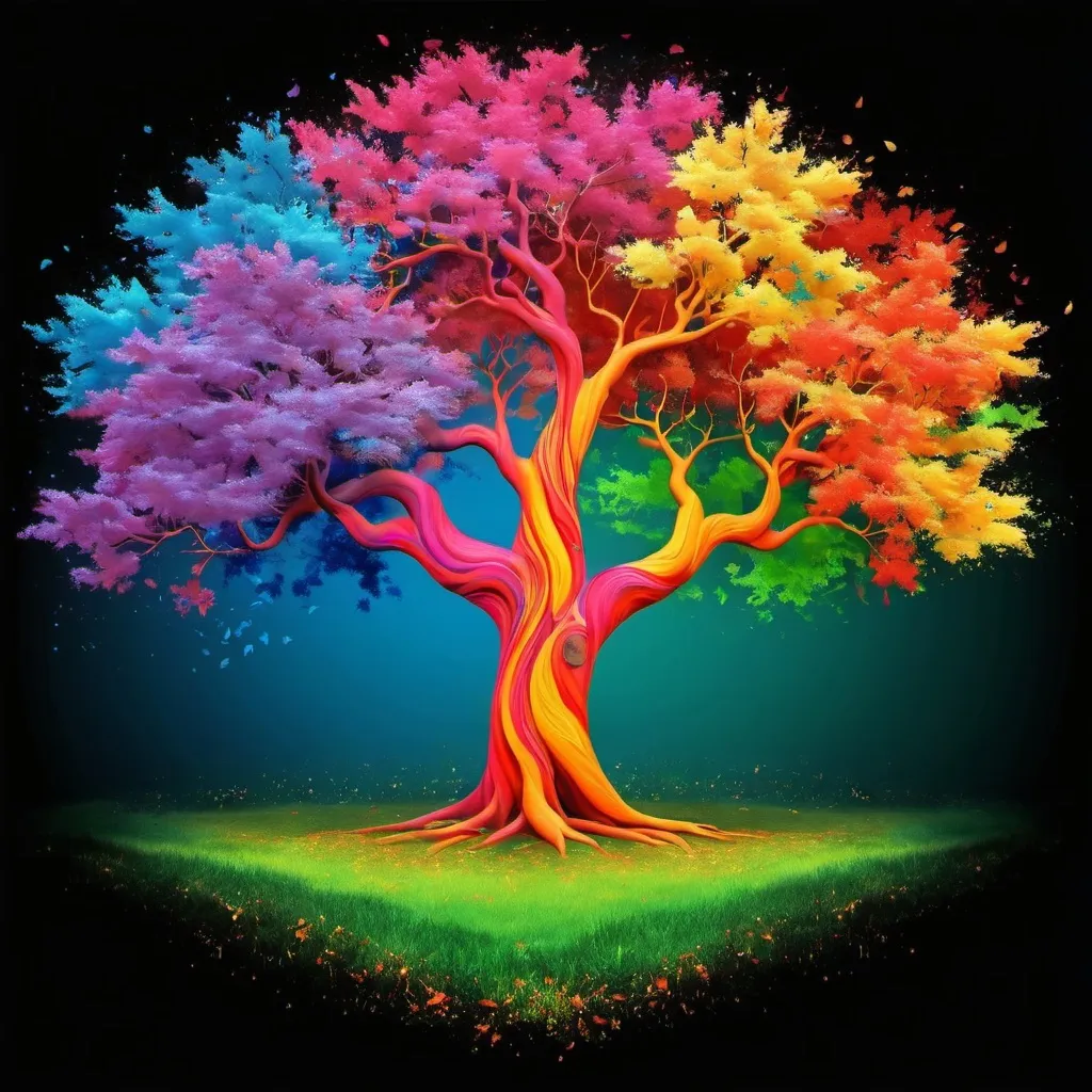 Prompt: A colorful tree