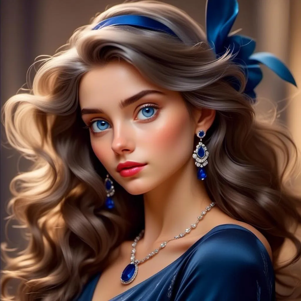 Prompt: <mymodel>Glamorously dressed lady of rhe 1930's wearing sapphire jewelry,blue eyes