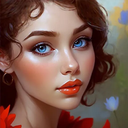 Prompt: <mymodel>splash art of a cute halfling female with very dark skin and short silver hair, curly coil, blue eyes, in the style of an oil painting, bright  colors, dreamy, black gown, outfit, lace jewelry on neck, fancy outfit,  by Ilya Kuvshinov and vofan,vofan art, white lotus flowers, Dahlia pinnata flower, pastel colors, dreamy, in a dynamic pose, soft light, in watercolor style,