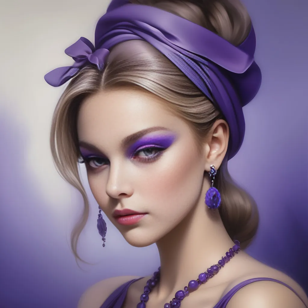 Prompt: Lady all in purple