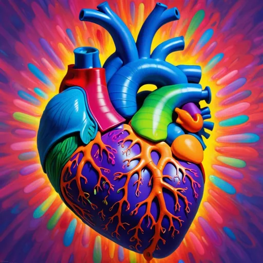 Prompt: <mymodel>a psychedelic explosion of color inside a heart