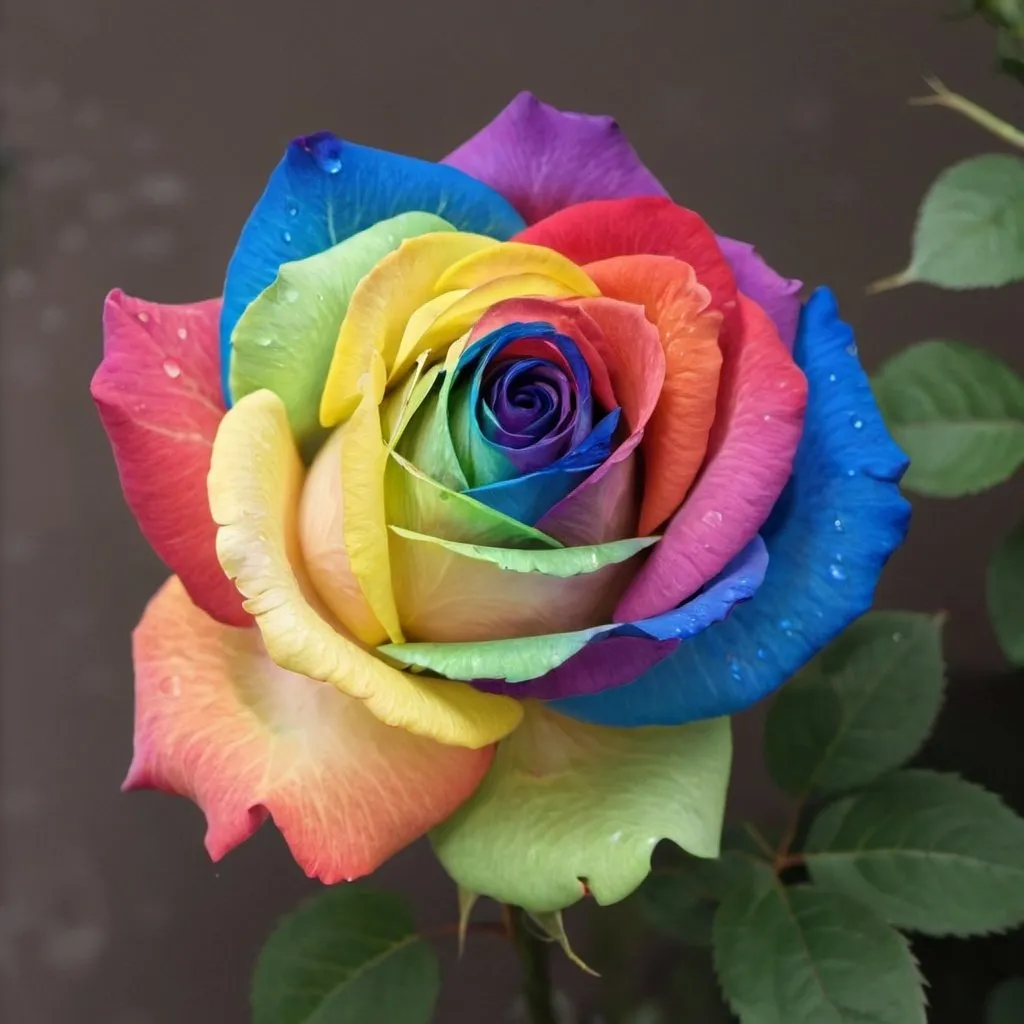 Prompt: rainbow rose