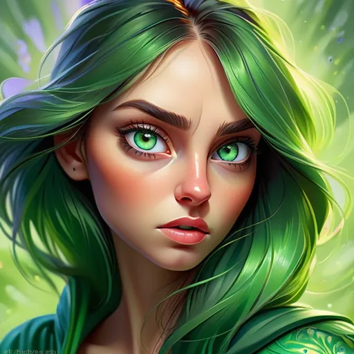 Prompt: Close-up digital illustration of mesmerizing light  green eyes, vivid and intense gaze, realistic and detailed iris, vibrant emerald color, captivating and alluring, high-res, ultra-detailed, digital painting, realistic style, mesmerizing eyes, vivid green, detailed iris, high-quality, intense gaze, captivating, realistic, digital art, vibrant color, professional, detailed