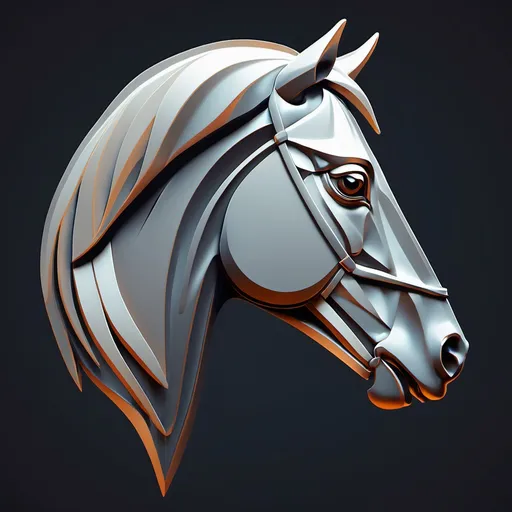 Prompt: A stylized horse's  head 