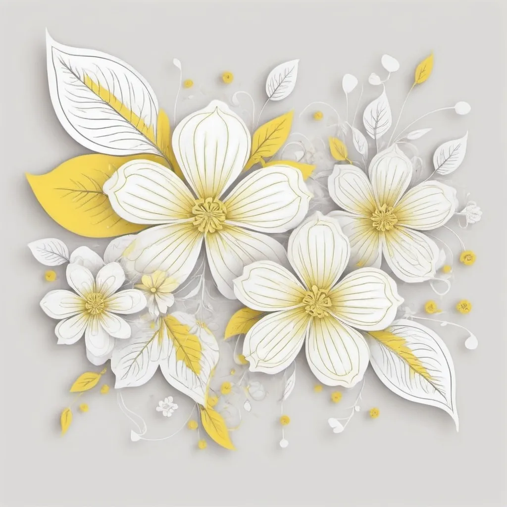 Prompt: A delicate floral abstract design for bliss.... a pretty and beautiful design.... yellow colour. White background.... line art. Vector image