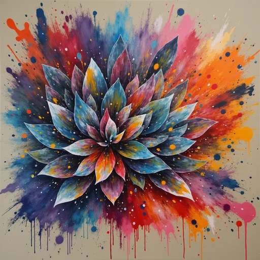 Prompt: Flower Siren graffiti art, splash art, street art, spray paint, oil gouache melting, acrylic, high contrast, colorful polychromatic, ultra detailed, ultra quality, CGSociety