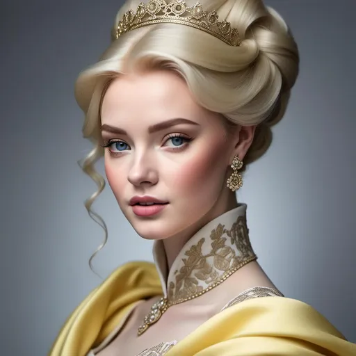 Prompt: <mymodel>Royal princess, elegant, regal demeanor, intricate details, high quality, realistic, historical, soft lighting, classical art, facial closeup