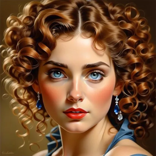 Prompt: <mymodel>Glamorously dressed 1930's lady, sapphire jewelry, blue eyes, vintage glam, luxurious satin gown, elegant updo hairstyle, detailed facial features, high-quality, vintage, glamorous, detailed sapphire jewelry, sophisticated makeup, atmospheric lighting, deep blue color tones, classic Hollywood style