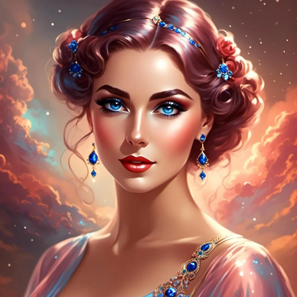 Prompt: <mymodel>Cosmic Epic Beautiful Nebula (Beautiful melancholy {goddess}female liquid satin}, Beautiful and Gorgeous