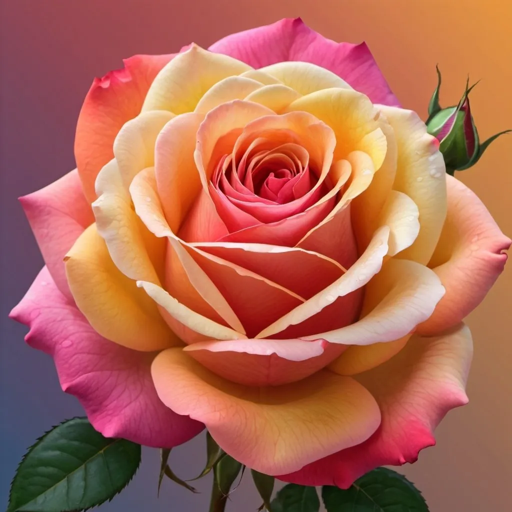 Prompt: create clip art multicolour 12 
rose 