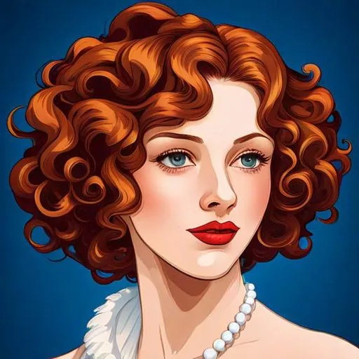 Prompt: fashionable 1st class  female passenger on the Titanic,curly hair styled hair, large lips, facial closeup, vibrant colors

