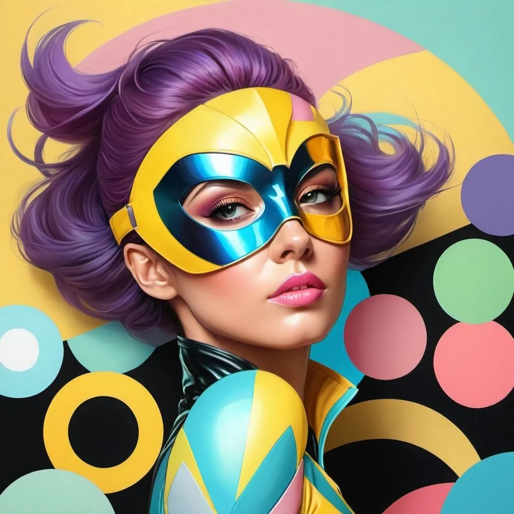 Prompt: Pastel Color Pallet, Portrait Woman Superhero, Highly Detailed
