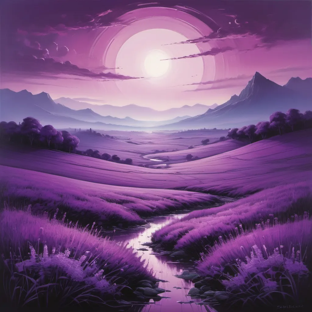 Prompt: A purple landscape