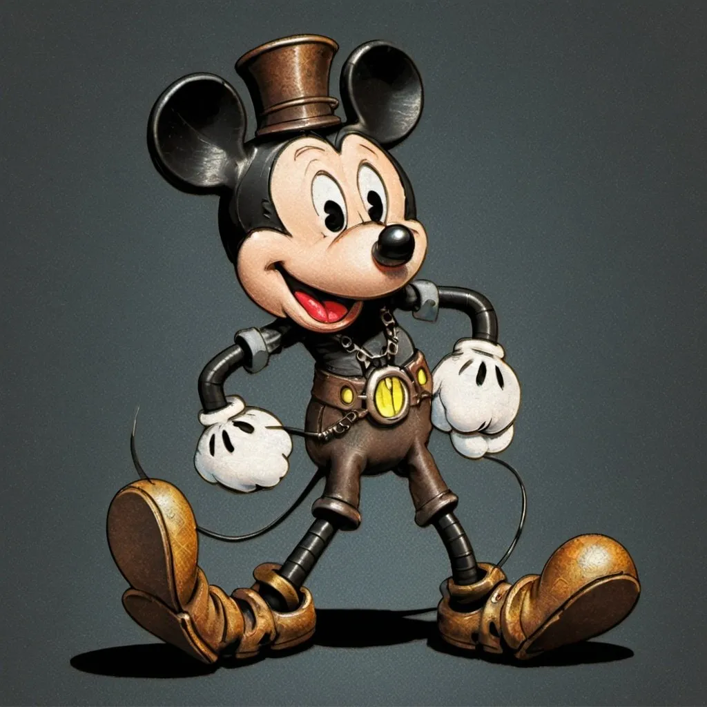 Prompt: Steampunk Mickey Mouse