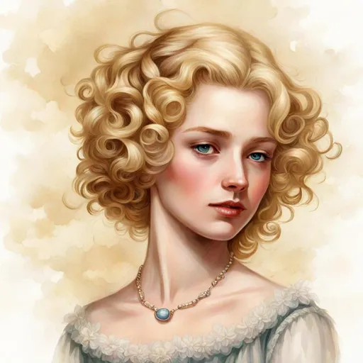 Prompt: A blonde girl of the gilded age