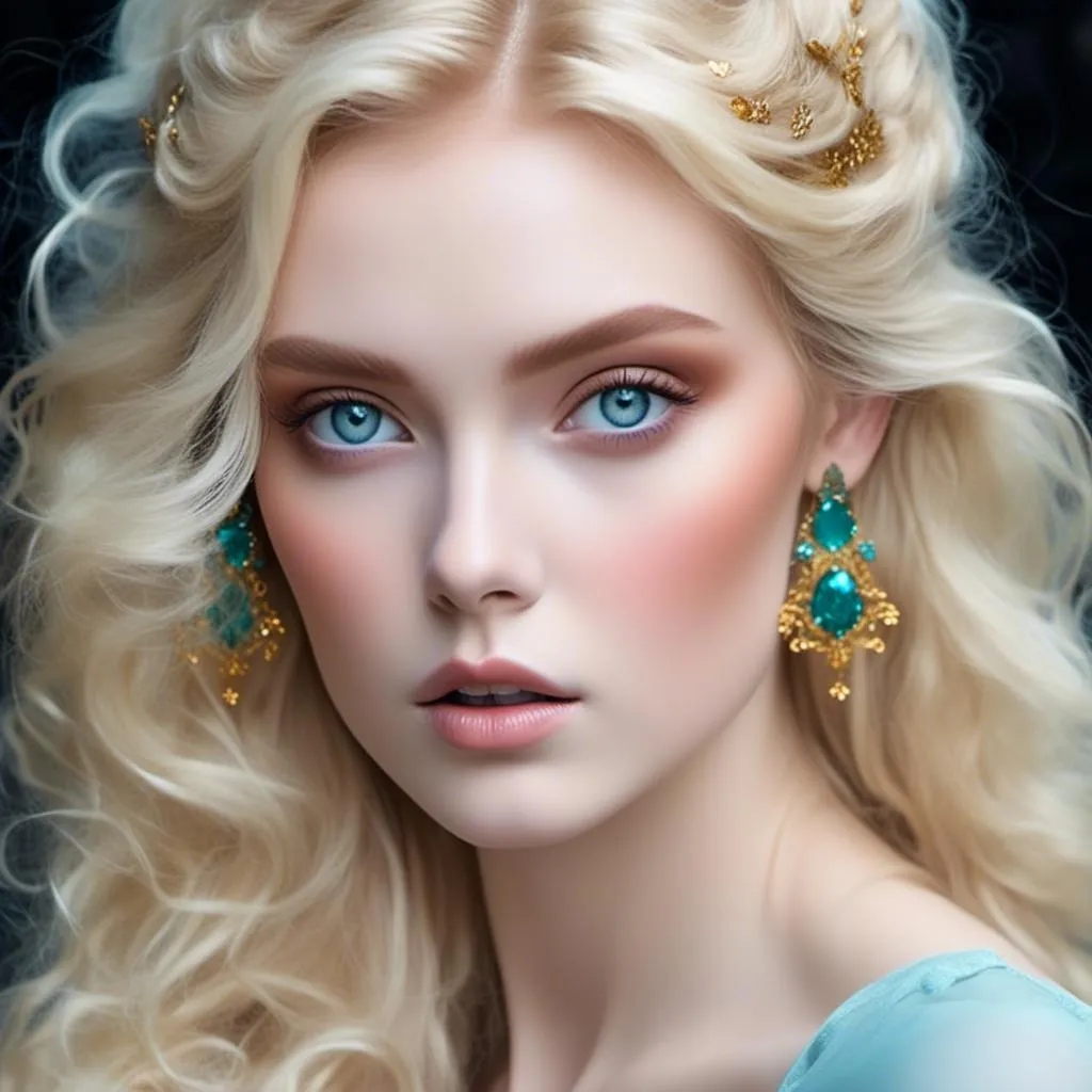 Prompt: <mymodel> Teal and gold beauty