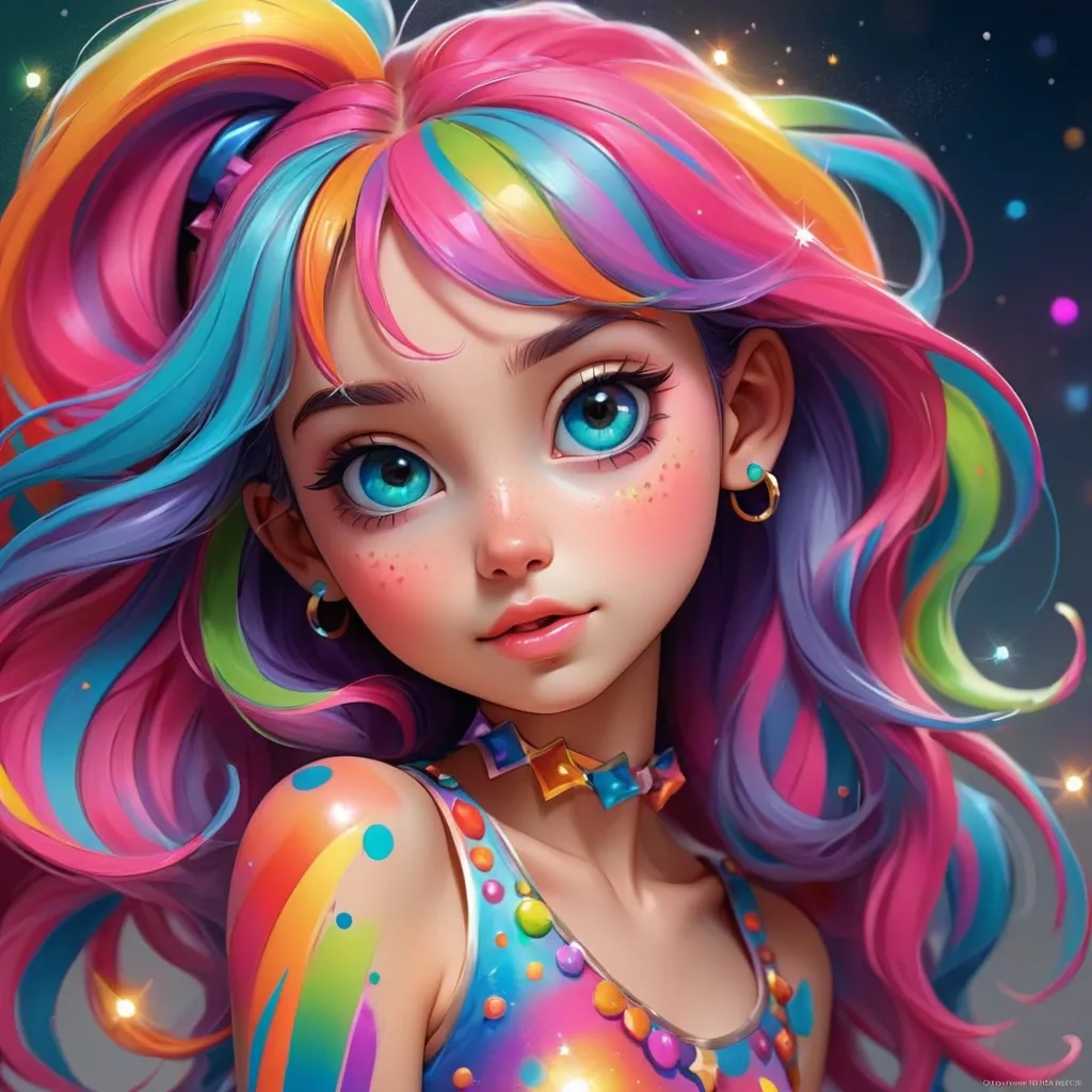 Prompt: colorful girl, twinkles