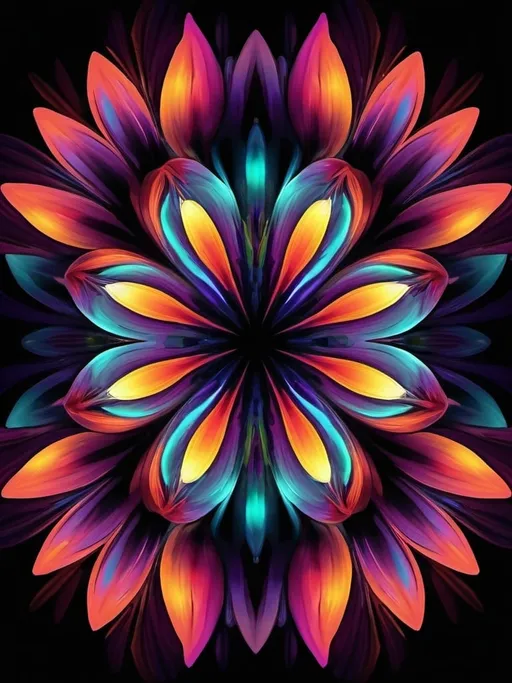 Prompt: Vibrant abstract digital artwork of flowers, dazzling colors, dynamic composition, high energy, modern digital art, vibrant, abstract, digital, high energy, dynamic composition, best quality, colorful, vivid tones, professional lighting