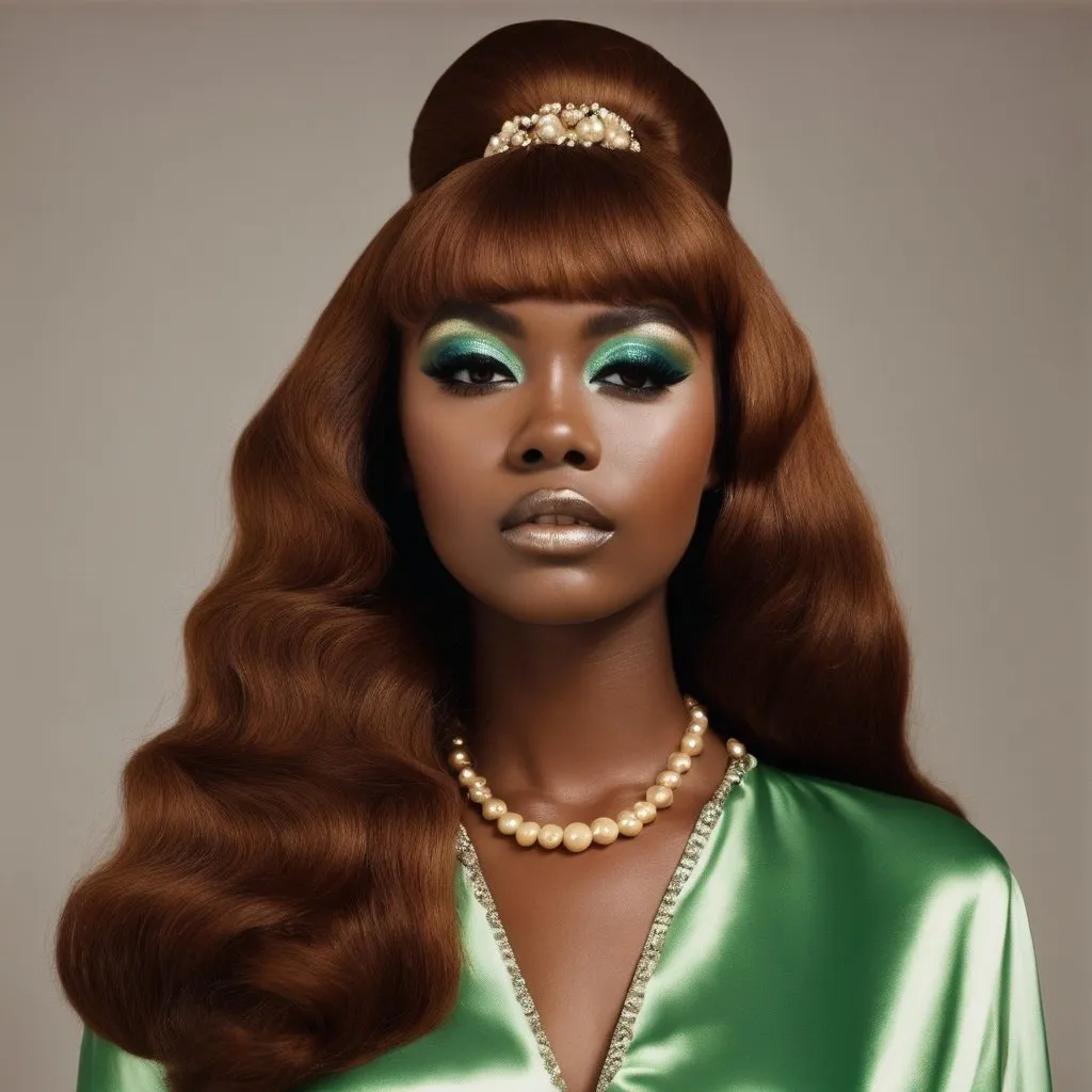 Prompt: <mymodel>60s makeup and hair on a black girl