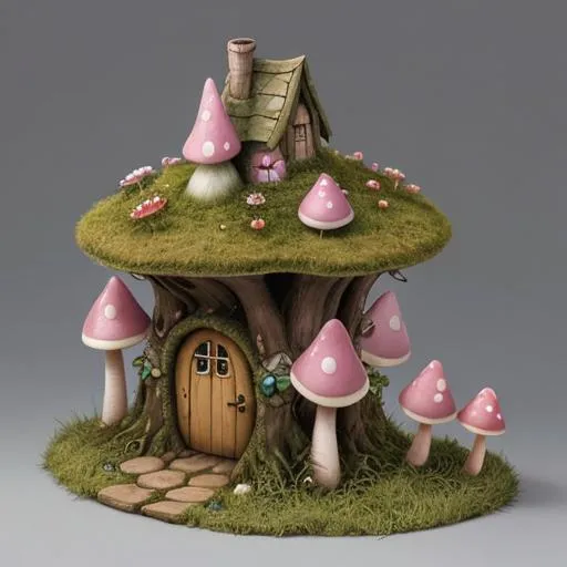 Prompt: fairy houses in toadstools
