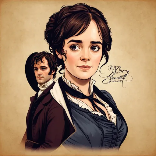 Prompt: Mr. Darcy and Elizabeth Bennet