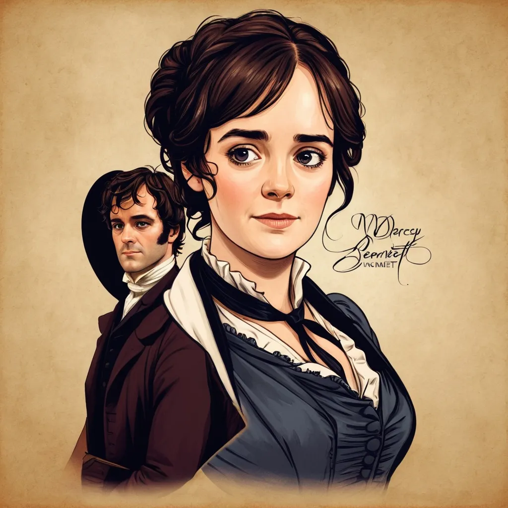 Prompt: Mr. Darcy and Elizabeth Bennet