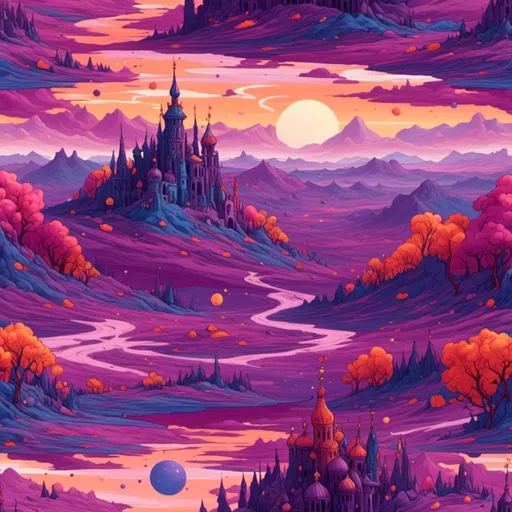 Prompt: <mymodel>A purple landscape