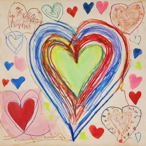 Prompt: A child's drawing of a heart