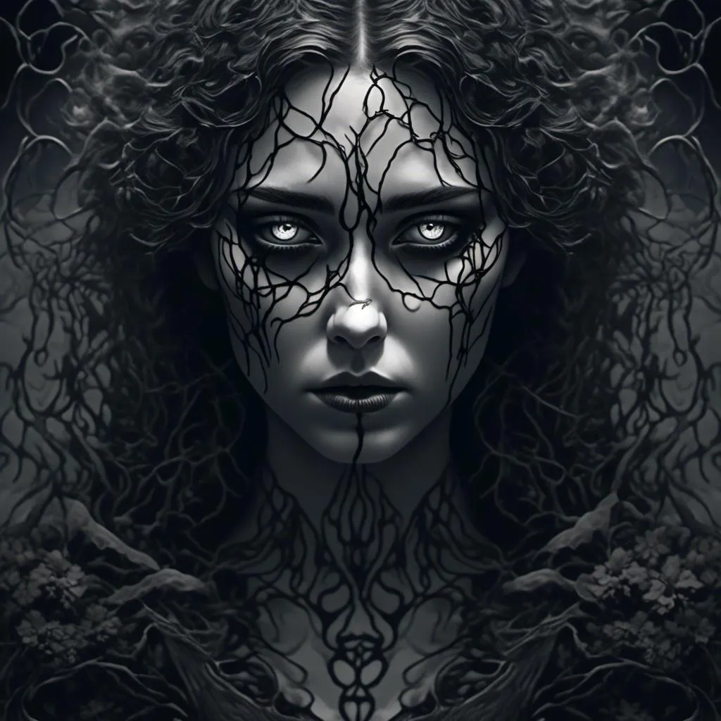 Prompt: <mymodel>Dark, haunting illustration of a tormented soul, eerie and unsettling atmosphere, monochrome color scheme, expressive facial features, gothic, high contrast, intense shadows, emotional anguish, moody and dramatic, best quality, highres, haunting, gothic, monochrome, expressive, emotional, dramatic, atmospheric lighting