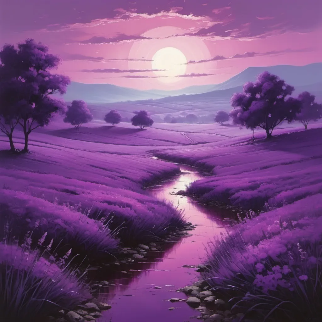 Prompt: A purple landscape