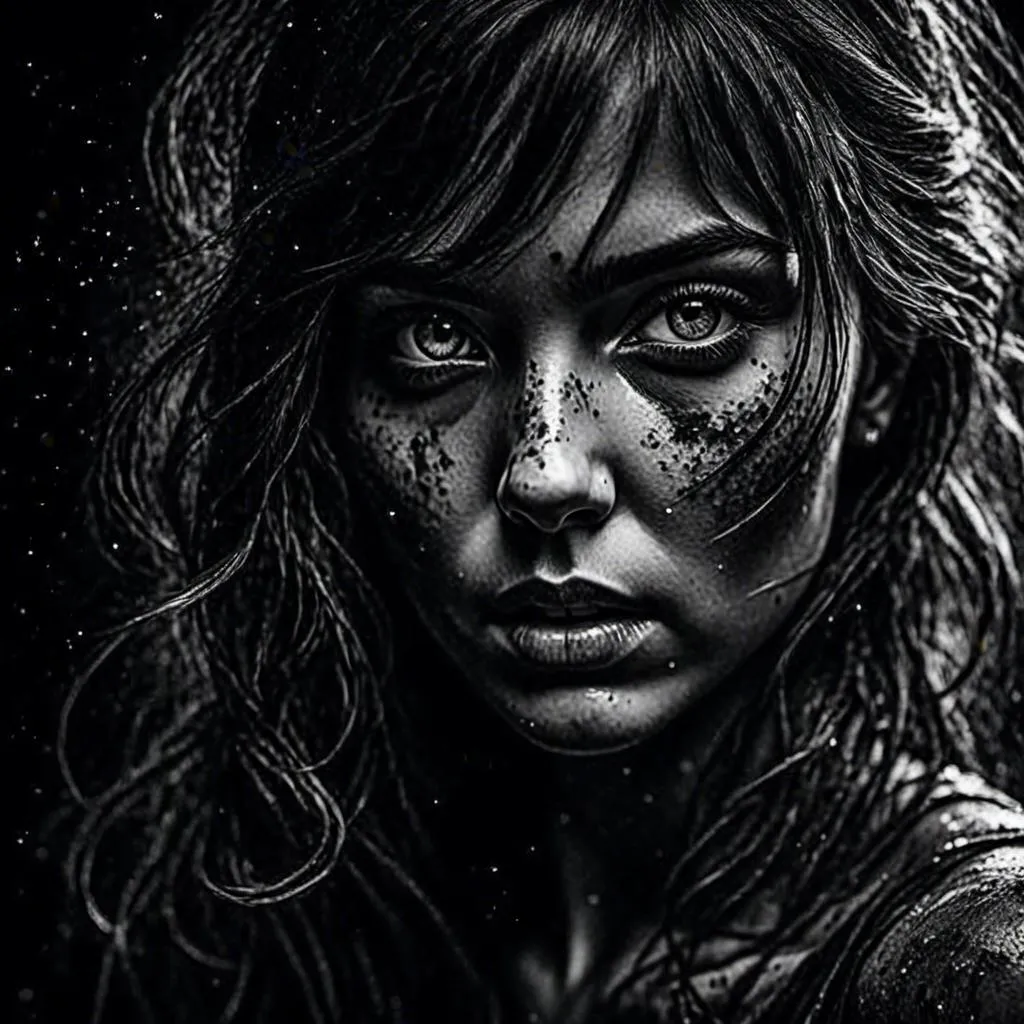 Prompt: <mymodel>Dark, haunting illustration of a tormented soul, eerie and unsettling atmosphere, monochrome color scheme, expressive facial features, gothic, high contrast, intense shadows, emotional anguish, moody and dramatic, best quality, highres, haunting, gothic, monochrome, expressive, emotional, dramatic, atmospheric lighting