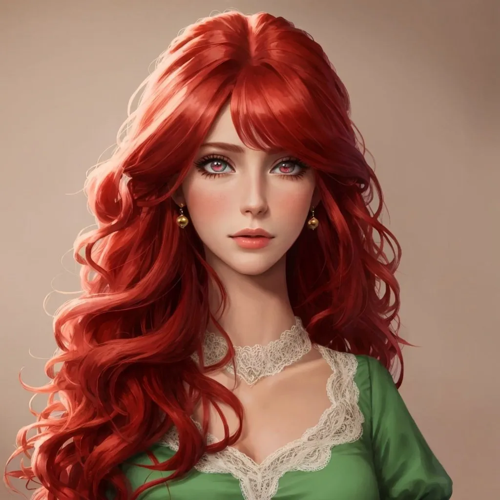 Prompt: <mymodel>a realistic feminine princess, Rapunzel, but with red hair, HD
