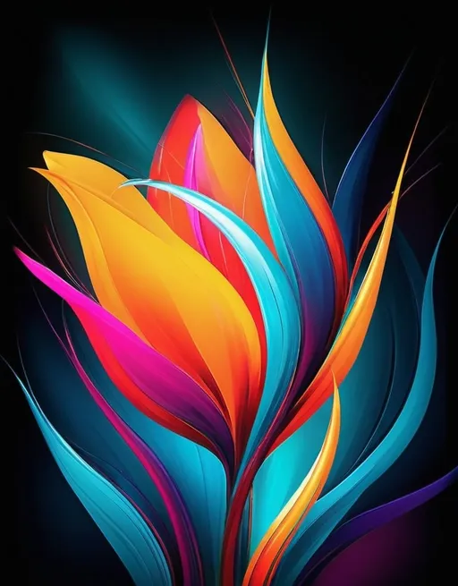 Prompt: Vibrant abstract digital artwork of flowers, dazzling colors, dynamic composition, high energy, modern digital art, vibrant, abstract, digital, high energy, dynamic composition, best quality, colorful, vivid tones, professional lighting