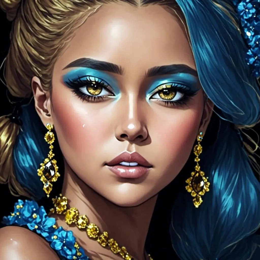 Prompt: <mymodel>blue beauty