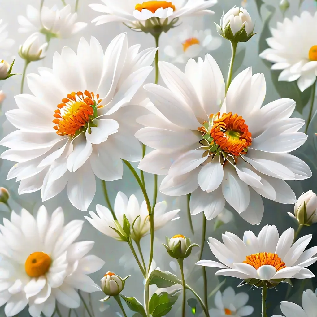 Prompt: white on white flowers