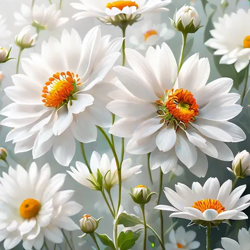 Prompt: white on white flowers