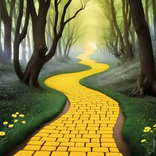 Prompt: Follow the yellow brick road