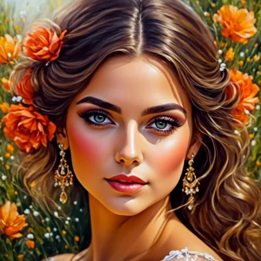 Prompt: <mymodel>Realistic painting of a beautiful woman in a garden, perfect composition, super detailed, high quality, painting strokes, intricate details, highly detailed, renaissance painting, baroque painting, paint texture, symmetrical face, ideal human, ultra details, ethereal lighting 