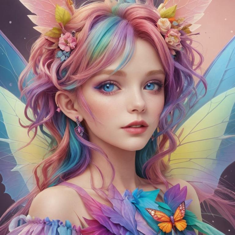 Prompt: colorful fairy
