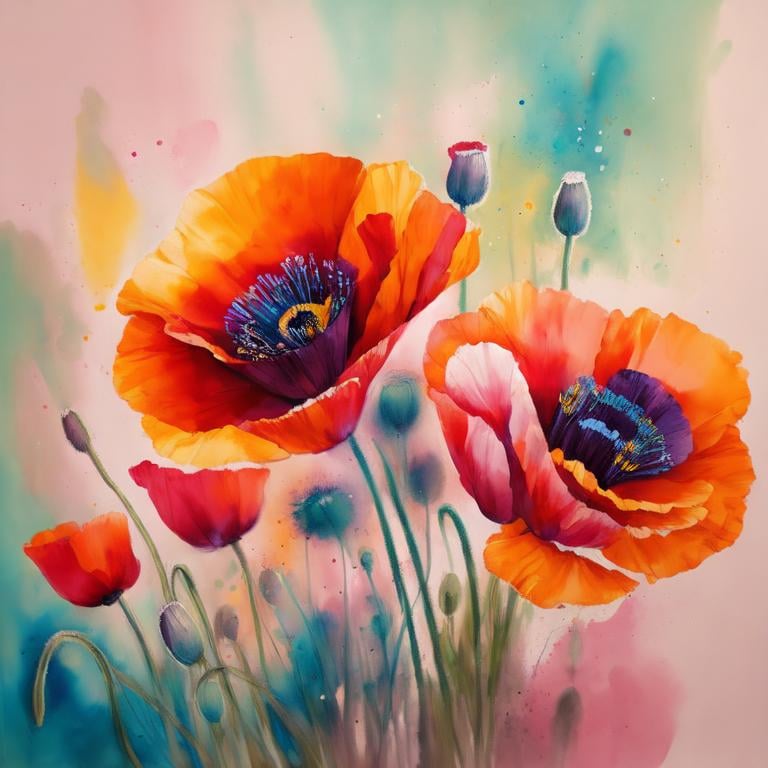 Prompt: poppies