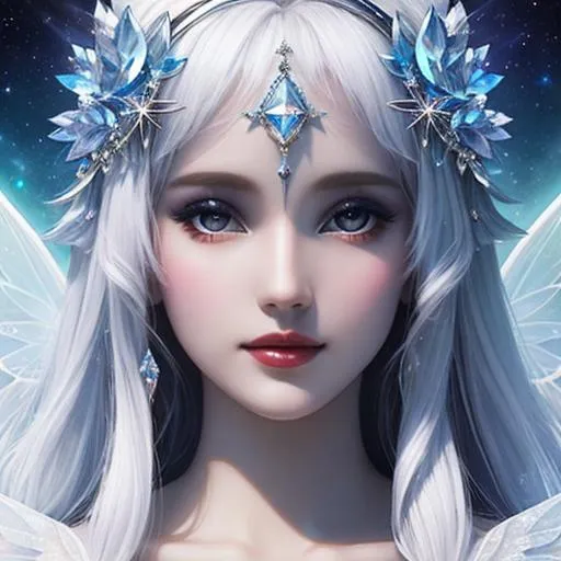 Prompt: White prism, cosmic,etherial, fairy, goddess of light ,closeup