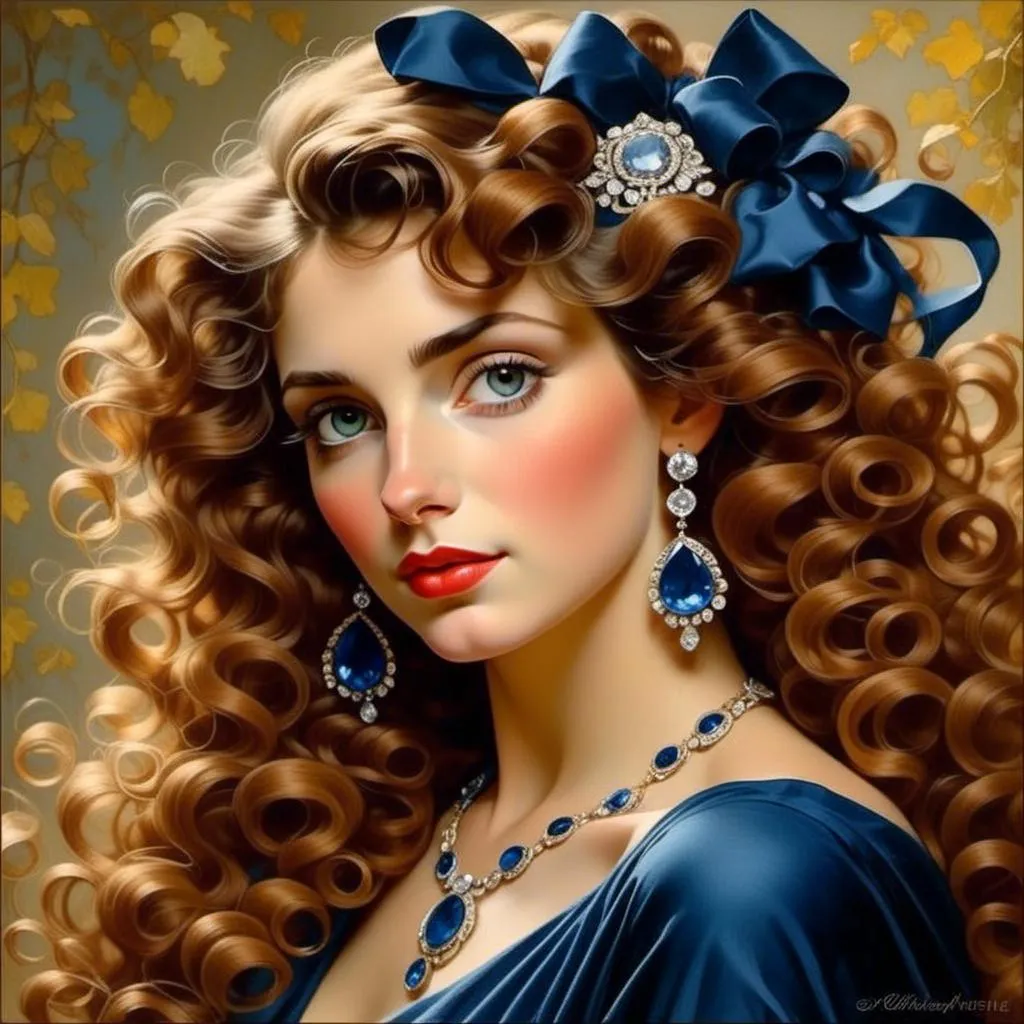 Prompt: <mymodel>Glamorously dressed lady of rhe 1930's wearing sapphire jewelry,blue eyes