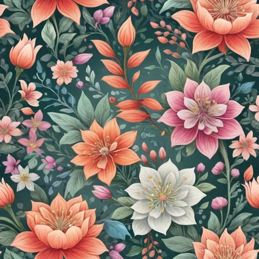 Prompt: (flora-inspired masterpiece), (vibrant colors), intricate floral patterns, lush blossoms, soft petals, enchanting botanicals, delicate details, tranquil ambiance, refreshing freshness, (highly detailed), dreamlike composition, nature's elegance, harmonious design, uplifting atmosphere, serene background, botanical wonderland.