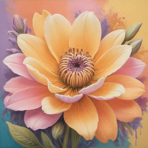 Prompt: Pastel-themed painting of flowers 