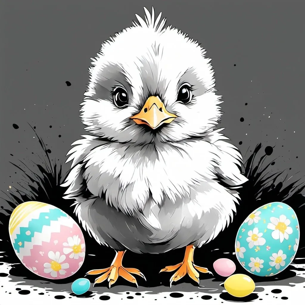 Prompt: A cute Easter chick