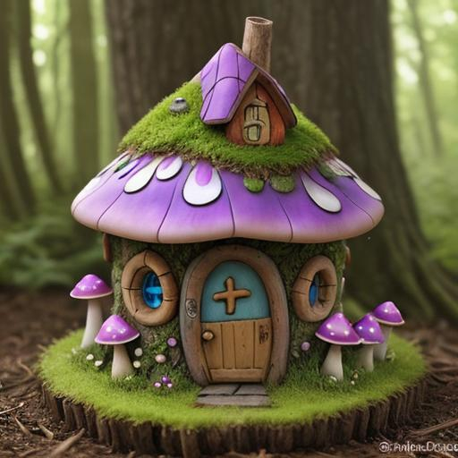 Prompt: fairy houses in toadstools
