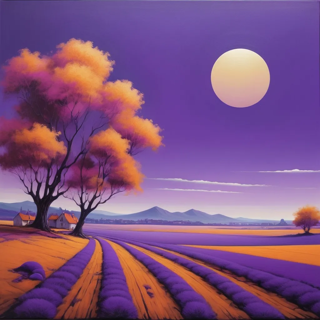 Prompt: A purple landscape