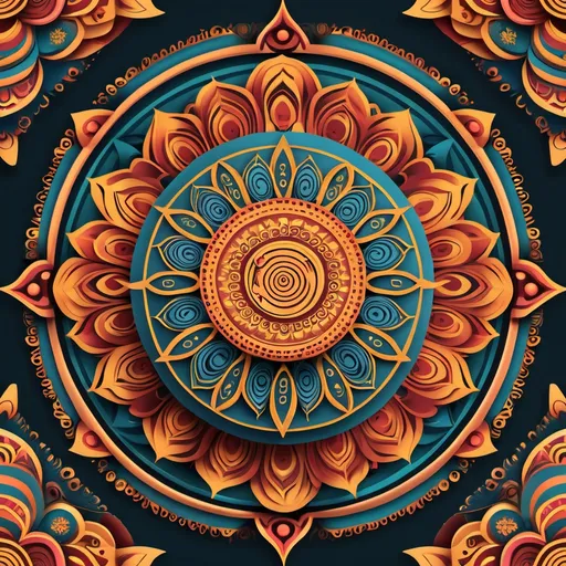 Prompt: mandala durga art graphic design ai generator